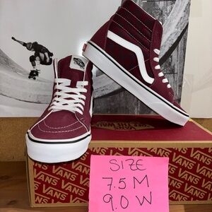Vans Sk8-Hi sz 7.5 Men’s 9.0 Women’s